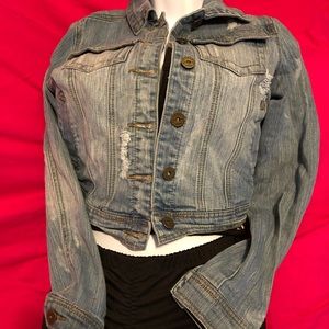 🎉Jou jou distressed Jean jacket sz S🎉